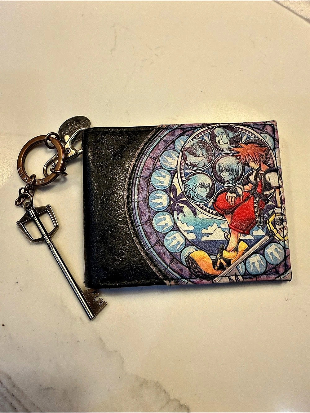 Disney Kingdom Hearts Wallet Keychain Black & Blue
